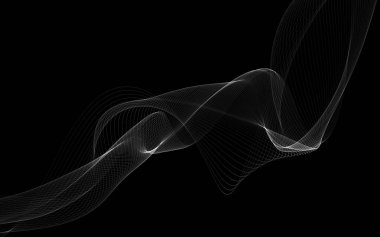 Parlayan soyut dalgalar ve soyut arkaplan ile koyu soyut arkaplan