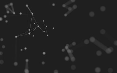 3d soyut arkaplan. Çokgen şekilli molekül teknolojisi, noktaları ve çizgileri birleştiriyor. Bağlantı yapısı. Büyük veri görselleştirmesi. 3d arkaplan. 