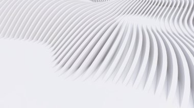 Soyut Eğri Şekiller. Beyaz Dairesel Arkaplan. Soyut arkaplan. 3d illüstrasyon