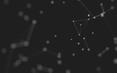 3d soyut arkaplan. Çokgen şekilli molekül teknolojisi, noktaları ve çizgileri birleştiriyor. Bağlantı yapısı. Büyük veri görselleştirmesi. 3d arkaplan. 