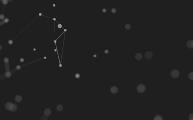 3d soyut arkaplan. Çokgen şekilli molekül teknolojisi, noktaları ve çizgileri birleştiriyor. Bağlantı yapısı. Büyük veri görselleştirmesi. 3d arkaplan. 