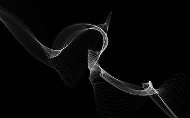 Parlayan soyut dalgalar ve soyut arkaplan ile koyu soyut arkaplan