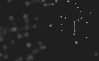 3d soyut arkaplan. Çokgen şekilli molekül teknolojisi, noktaları ve çizgileri birleştiriyor. Bağlantı yapısı. Büyük veri görselleştirmesi. 3d arkaplan. 