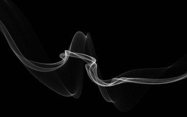 Parlayan soyut dalgalar ve soyut arkaplan ile koyu soyut arkaplan