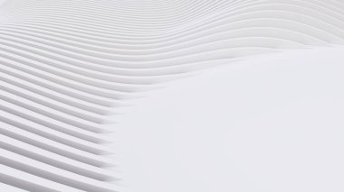 Soyut Eğri Şekiller. Beyaz Dairesel Arkaplan. Soyut arkaplan. 3d illüstrasyon