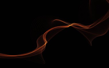 Parlayan soyut dalgalar ve soyut arkaplan ile koyu soyut arkaplan