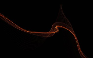 Parlayan soyut dalgalar ve soyut arkaplan ile koyu soyut arkaplan