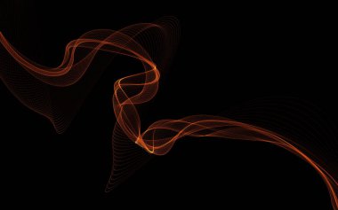 Parlayan soyut dalgalar ve soyut arkaplan ile koyu soyut arkaplan