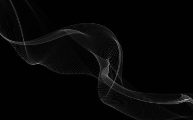 Parlayan soyut dalgalar ve soyut arkaplan ile koyu soyut arkaplan