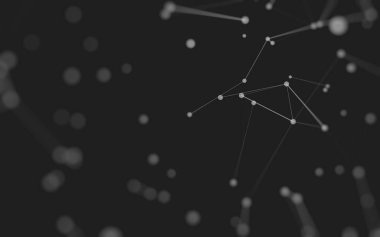 3d soyut arkaplan. Çokgen şekilli molekül teknolojisi, noktaları ve çizgileri birleştiriyor. Bağlantı yapısı. Büyük veri görselleştirmesi. 3d arkaplan.