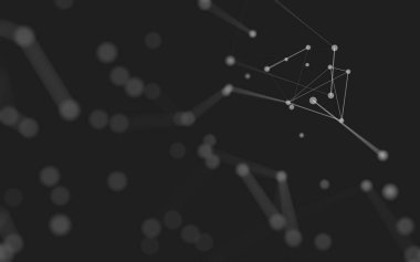 3d soyut arkaplan. Çokgen şekilli molekül teknolojisi, noktaları ve çizgileri birleştiriyor. Bağlantı yapısı. Büyük veri görselleştirmesi. 3d arkaplan.