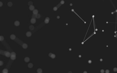 3d soyut arkaplan. Çokgen şekilli molekül teknolojisi, noktaları ve çizgileri birleştiriyor. Bağlantı yapısı. Büyük veri görselleştirmesi. 3d arkaplan.