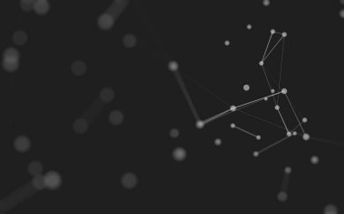 3d soyut arkaplan. Çokgen şekilli molekül teknolojisi, noktaları ve çizgileri birleştiriyor. Bağlantı yapısı. Büyük veri görselleştirmesi. 3d arkaplan.