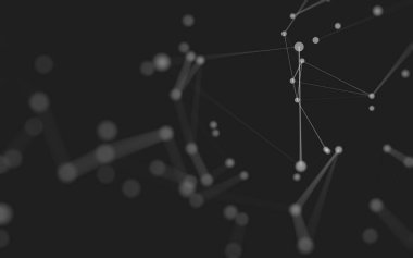 3d soyut arkaplan. Çokgen şekilli molekül teknolojisi, noktaları ve çizgileri birleştiriyor. Bağlantı yapısı. Büyük veri görselleştirmesi. 3d arkaplan.