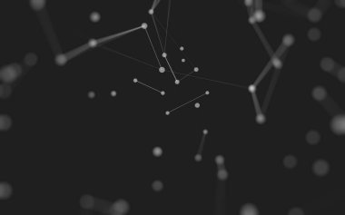 3d soyut arkaplan. Çokgen şekilli molekül teknolojisi, noktaları ve çizgileri birleştiriyor. Bağlantı yapısı. Büyük veri görselleştirmesi. 3d arkaplan.