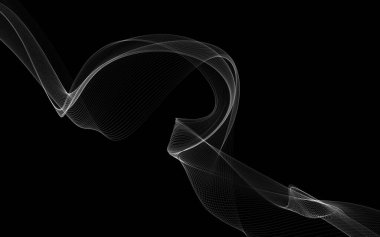 Parlayan soyut dalgalar ve soyut arkaplan ile koyu soyut arkaplan