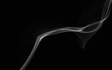 Parlayan soyut dalgalar ve soyut arkaplan ile koyu soyut arkaplan