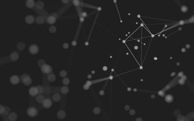 3d soyut arkaplan. Çokgen şekilli molekül teknolojisi, noktaları ve çizgileri birleştiriyor. Bağlantı yapısı. Büyük veri görselleştirmesi. 3d arkaplan.