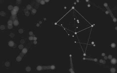 3d soyut arkaplan. Çokgen şekilli molekül teknolojisi, noktaları ve çizgileri birleştiriyor. Bağlantı yapısı. Büyük veri görselleştirmesi. 3d arkaplan.