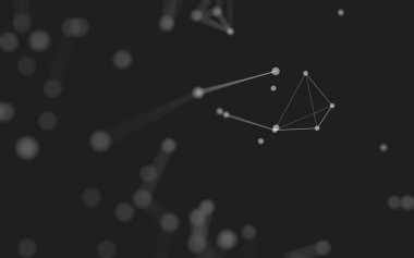 3d soyut arkaplan. Çokgen şekilli molekül teknolojisi, noktaları ve çizgileri birleştiriyor. Bağlantı yapısı. Büyük veri görselleştirmesi. 3d arkaplan.