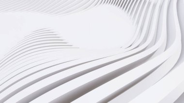 Soyut Eğri Şekiller. Beyaz Dairesel Arkaplan. Soyut arkaplan. 3d illüstrasyon
