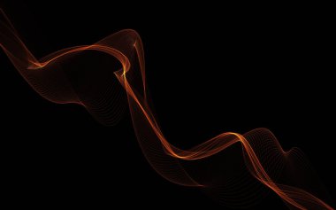 Parlayan soyut dalgalar ve soyut arkaplan ile koyu soyut arkaplan