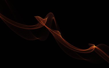 Parlayan soyut dalgalar ve soyut arkaplan ile koyu soyut arkaplan