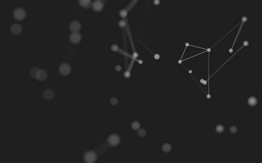 3d soyut arkaplan. Çokgen şekilli molekül teknolojisi, noktaları ve çizgileri birleştiriyor. Bağlantı yapısı. Büyük veri görselleştirmesi. 3d arkaplan.