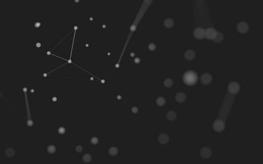 3d soyut arkaplan. Çokgen şekilli molekül teknolojisi, noktaları ve çizgileri birleştiriyor. Bağlantı yapısı. Büyük veri görselleştirmesi. 3d arkaplan.