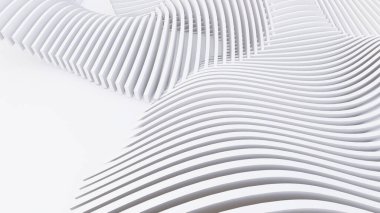 Soyut Eğri Şekiller. Beyaz Dairesel Arkaplan. Soyut arkaplan. 3d illüstrasyon