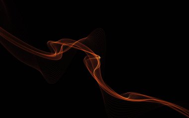 Parlayan soyut dalgalar ve soyut arkaplan ile koyu soyut arkaplan