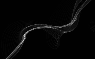 Parlayan soyut dalgalar ve soyut arkaplan ile koyu soyut arkaplan