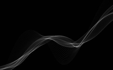 Parlayan soyut dalgalar ve soyut arkaplan ile koyu soyut arkaplan