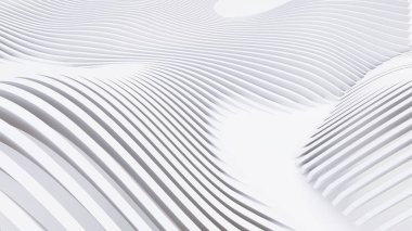 Soyut Eğri Şekiller. Beyaz Dairesel Arkaplan. Soyut arkaplan. 3d illüstrasyon