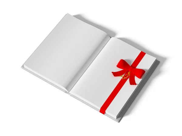 Book wrapped with color ribbon — Stock Photo, Image
