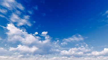 Bulutlu gökyüzü mavi arka plan, 3d çizim