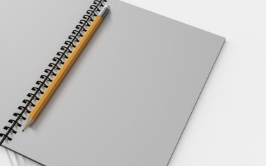 boş Not kağıt kalem. beyaz izole.