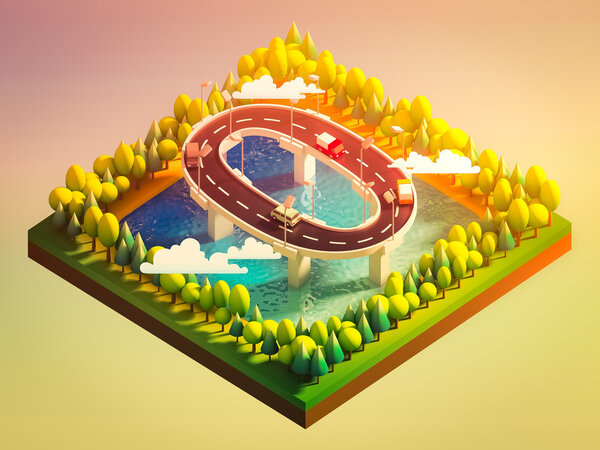 Изометрический островной транспорт
