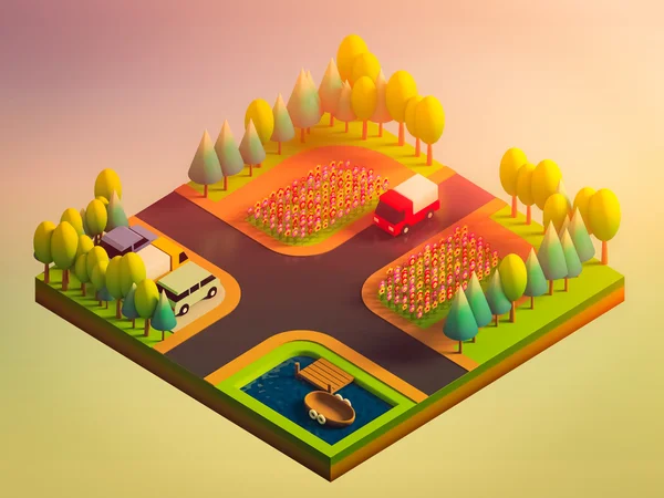 Green earth concept in isometric view — Stock Photo, Image