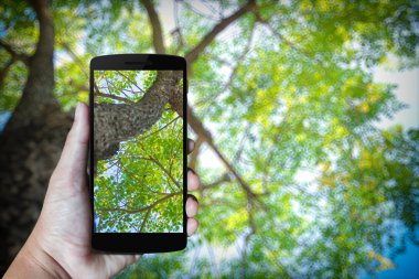 Modern cep telefonu elinde.