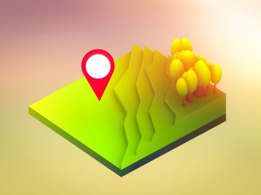 Peyzaj kavramı izometrik Infographic veri analytics gösterilen,