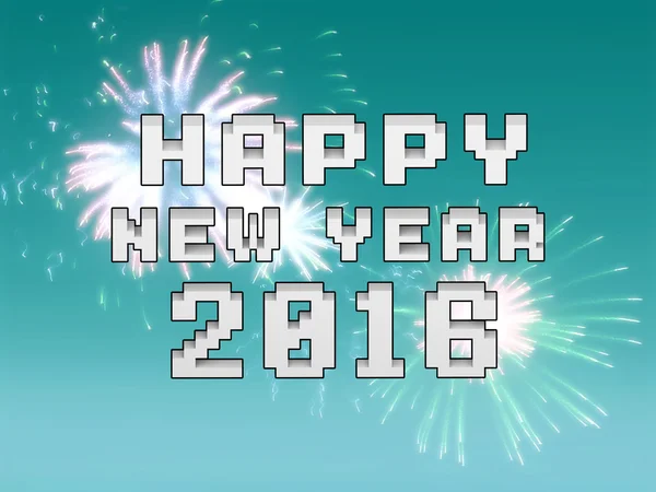 Happy new year fireworks 2016 holiday background design — Stock Photo, Image
