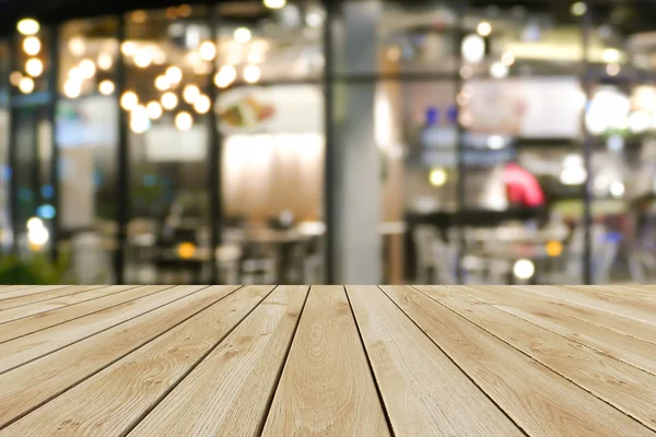 Perspektif ahşap ve bokeh arka plan ışık