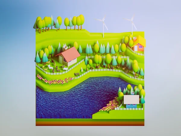 Green earth concept in isometric view — Stock Photo, Image