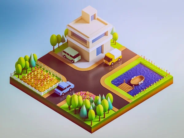 Green earth concept in isometric view — Stock Photo, Image