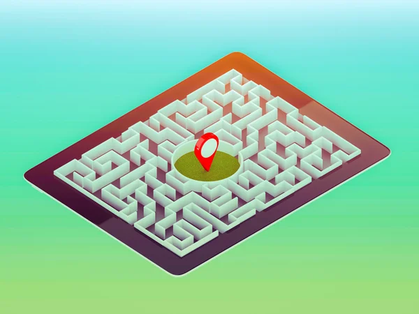 Maze Strategy Success Solution Determination Direction Concept — Stock Photo, Image
