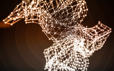 Soyut çokgen uzay düşük poligonal arkaplan 