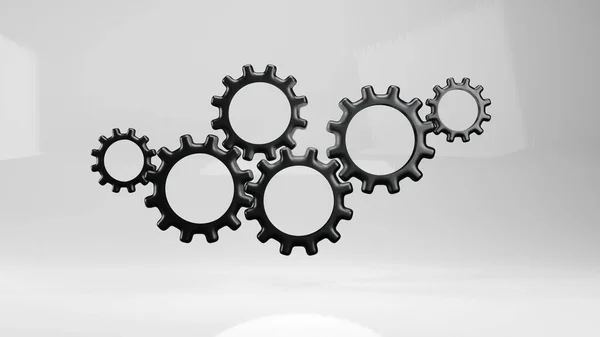 Dişliler. 3D dişliler, motor dişlileri, mekanik teknoloji makinesi, iş çözümü, takım çalışması konsepti, endüstri gelişimi, baskı ve web şablonu sunumu için arka plan