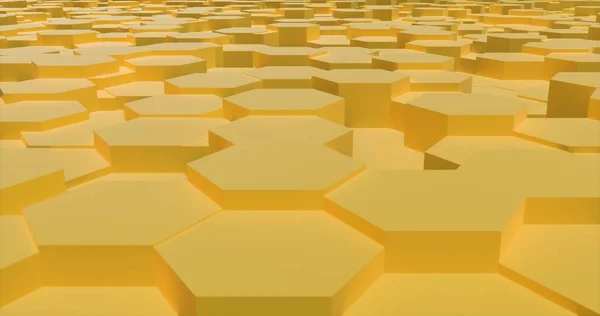 Altıgenli üç boyutlu soyut arkaplan, altıgenli sarı modern teknoloji arka planı, üç boyutlu illüstrasyon, bal peteği, arı kovanı oluşturma arkaplanı