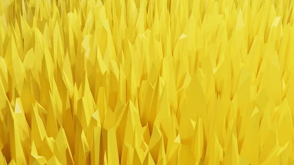 Ağ ve baskı şablonu için 3 boyutlu resimleme modern sarı dikenler. Üç boyutlu olarak soyut arkaplan duvar kağıdı